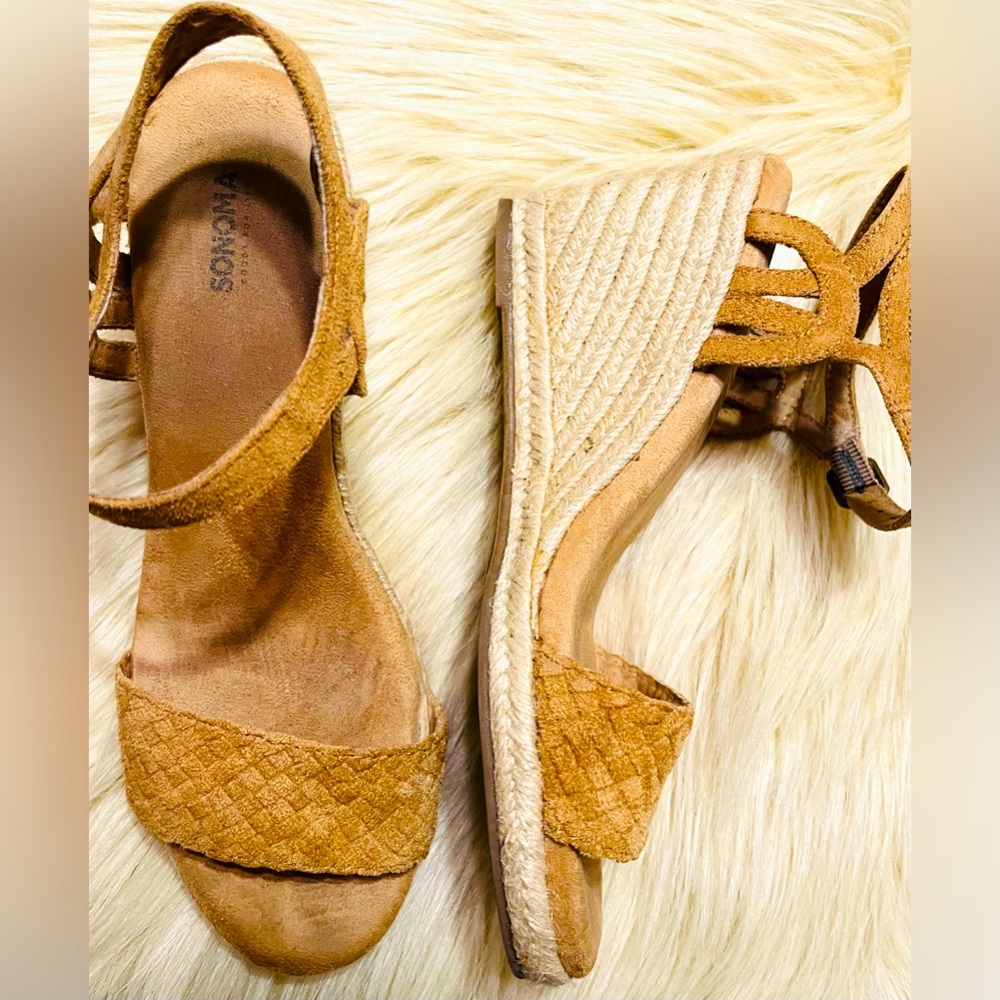 Tan Wedge Heel Sandals